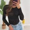 ABBY BLACK FLORAL LACE TOP