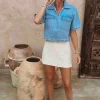 AGADIR BLUE DENIM BLOUSE