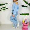 ALLIA BLUE CUT-OUT LONG SLEEVE SHIRT