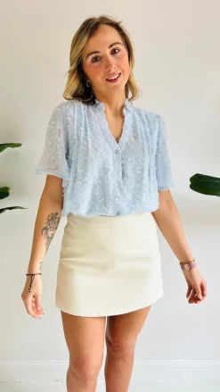 AMANDA BLUE SPRING BLOUSE