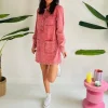 AMINA PINK DENIM DRESS