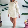 ANDREA ECRU BOW PULLOVER
