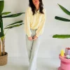 ASHLEY ECRU BUTTON SWEATER