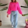 AVA FUCHSIA MOHAIR PULLOVER