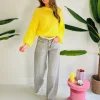 AVA YELLOW MOHAIR PULLOVER