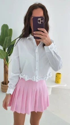 AVERY WHITE BOW BLOUSE