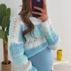 AZURA BLUE STRIPED PULLOVER