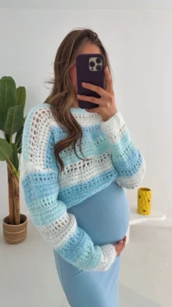 AZURA BLUE STRIPED PULLOVER