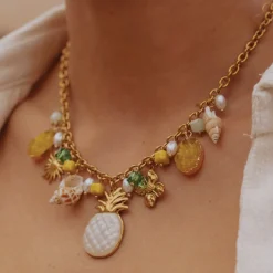 BARAKA TROPICAL GOLD PINEAPPLE NECKLACE