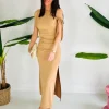 BEAUTIFUL LONG BEIGE DRESS