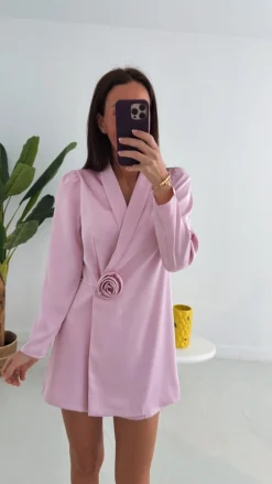 BELLA PINK PLAYSUIT WITH FLOWER