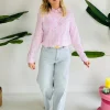 BELLA-ROSE PINK STRIPED BLOUSE