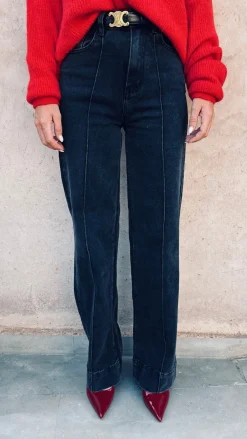 BLACK WIDE LEG JEANS 8531-2