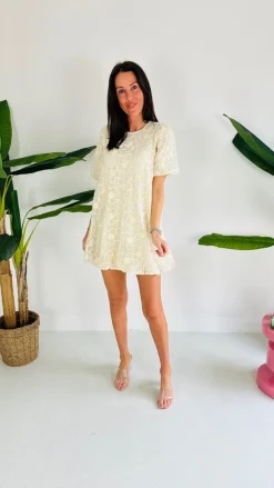 BLOOMING ECRU DRESS