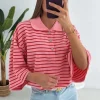 BLUSH PINK STRIPED T-SHIRT