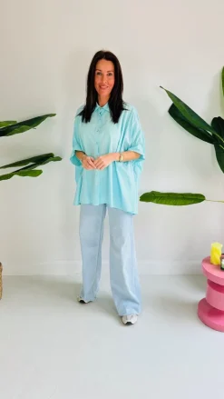BOBBIE BLUE SPRING BLOUSE