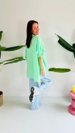 BOBBIE GREEN SPRING BLOUSE