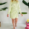 BOLD SATIN MINT GREEN DRESS