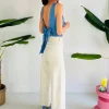 BOW BACK DENIM TOP
