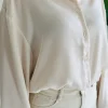 BROOKE ECRU SATIN BLOUSE