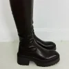 BROWN LEATHER BOOTS 9671 PU