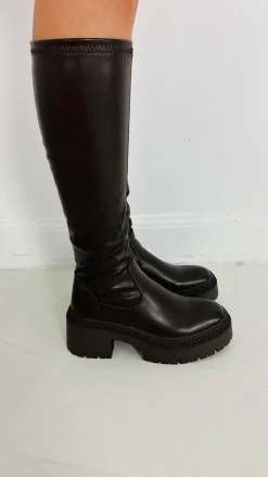 BROWN LEATHER BOOTS 9671 PU