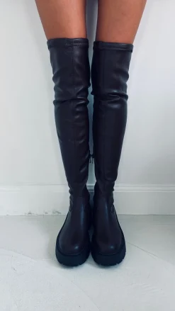 BROWN OVERKNEE BOOTS 1679