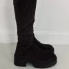 BROWN VELOUR BOOTS 9671