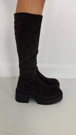 BROWN VELOUR BOOTS 9671