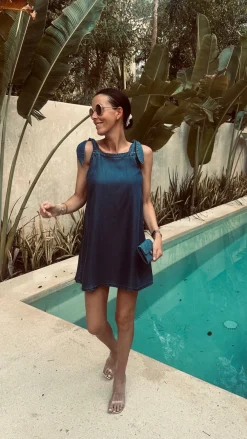 CALYPSO BLUE DENIM DRESS