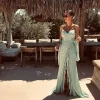 CERINE MINT FRINGE BRIDAL DRESS
