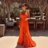 CERINE ORANGE FRINGE BRIDAL DRESS