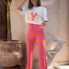 CHEFCHAOUEN FUCHSIA/ORANGE STRIPED PANTS