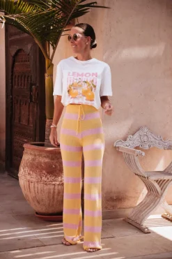 CHEFCHAOUEN YELLOW/PINK STRIPED PANTS