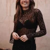 CLAIRE BLACK LACE TOP