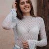 CLAIRE BLUE LACE TOP