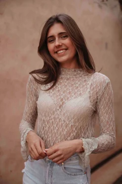 CLAIRE MINT LACE TOP