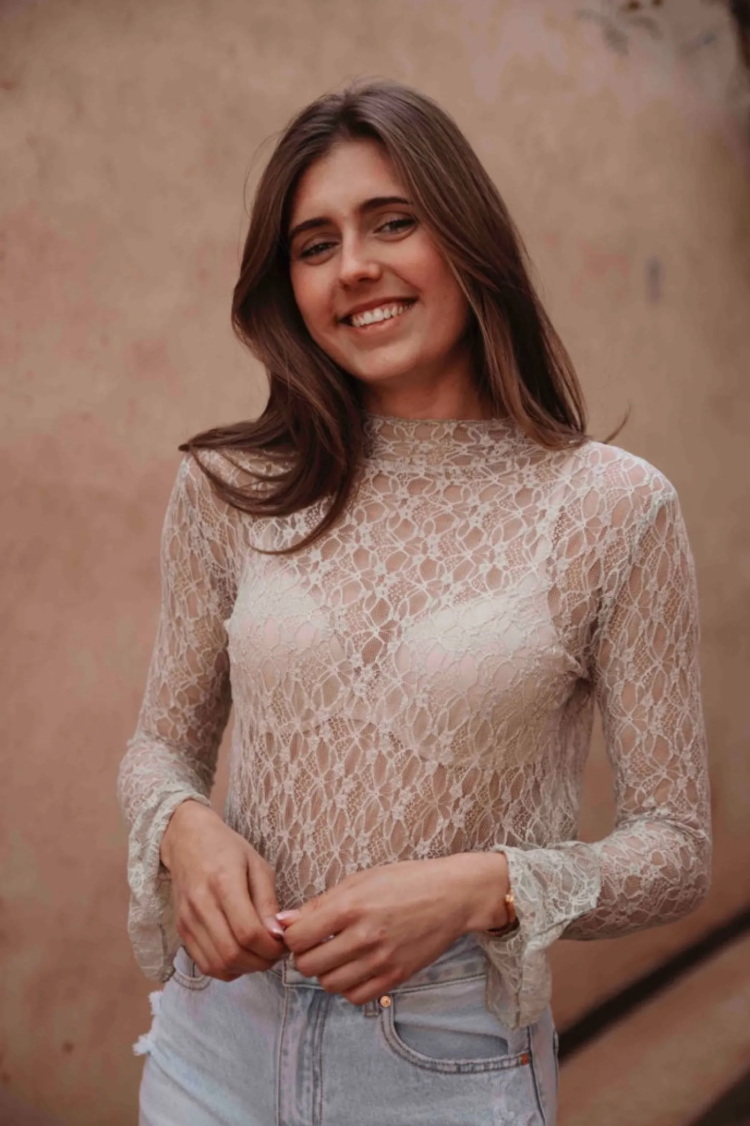 CLAIRE MINT LACE TOP
