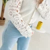 DARE TO SHINE WHITE CROCHET CARDIGAN