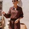 DJEMAA BROWN LINEN TWO-PIECE SET