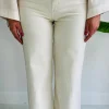 ECRU WIDE LEG JEANS 8555-3