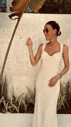 ENCANTO BEIGE SEQUIN DRESS