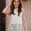 ESSAOUIRA ECRU FRINGE TOP