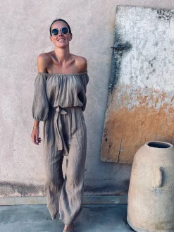 EYA TAUPE TWO-PIECE SET