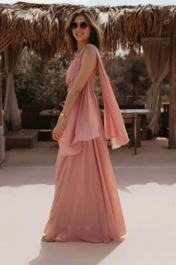FADILA DELIGHT OLD PINK ONE SHOULDER DRESS
