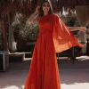 FADILA DELIGHT ORANGE ONE SHOULDER DRESS
