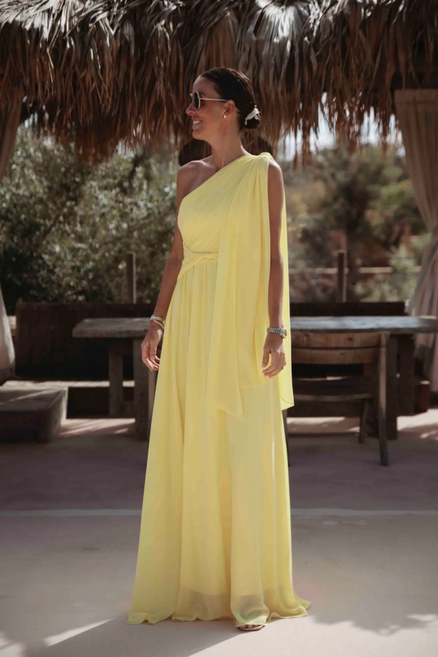 FADILA DELIGHT YELLOW ONE SHOULDER DRESS