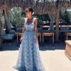 FALIZE BLUE CORSET TULLE DRESS