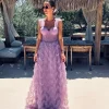 FALIZE PURPLE CORSET TULLE DRESS
