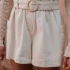 FATIMA BEIGE BELT SHORT